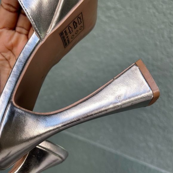 ✺ Champagne Platform Peep Toe Mule Heels - Picture 7 of 8